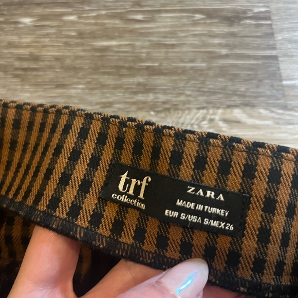 ZARA Belted Check Print Midi Skirt - Picture 3 of 4